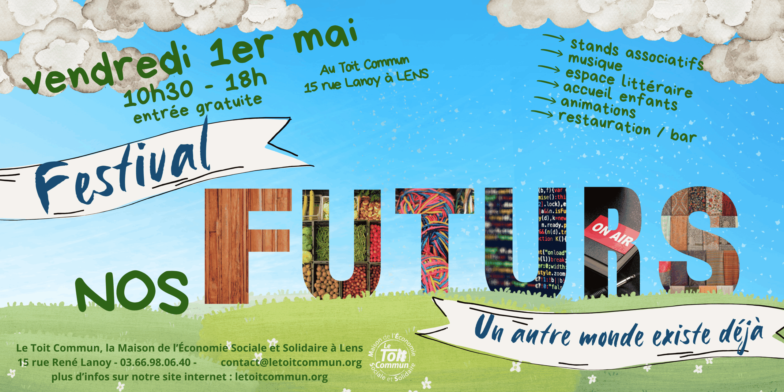 affiche du festival nos futurs le 1er mai à Lens